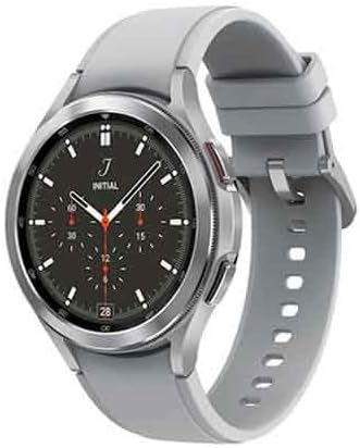 Samsung Galaxy Watch4 Classic 46mm silver stainless steel rotating bezel