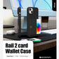 Rail 2 card holder case iPhone 13 black, card slot detail