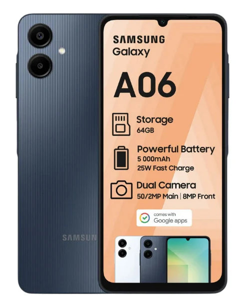 Samsung Galaxy A06 Dual SIM (4GB, 64GB) – Black (Pre-Loved)