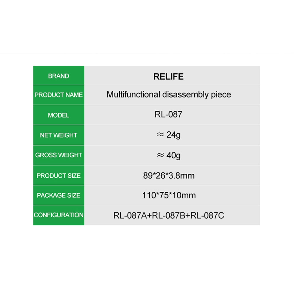 RELIFE RL-087 Multi-function Ultra-thin Steel Disassembly Blade Set