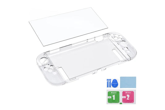 Protection Kit for Nintendo Switch 2 JoyCon's – Tempered Glass Screen Protector & Clear Case