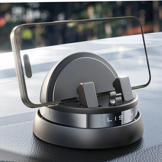LISEN Phone Holder for Car Dashboard, 360° Rotatable Dash Mount - Universal Fit