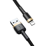 Baseus Cafule Fast Charge USB to Lightning cable 2m in black and grey braid