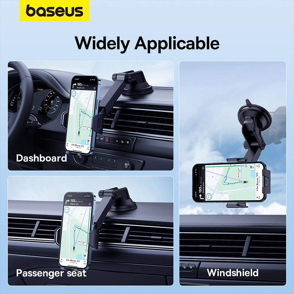 Baseus UltraControl Go Series Clamp-Type Phone Holder (Suction Cup Version)-Cluster Black