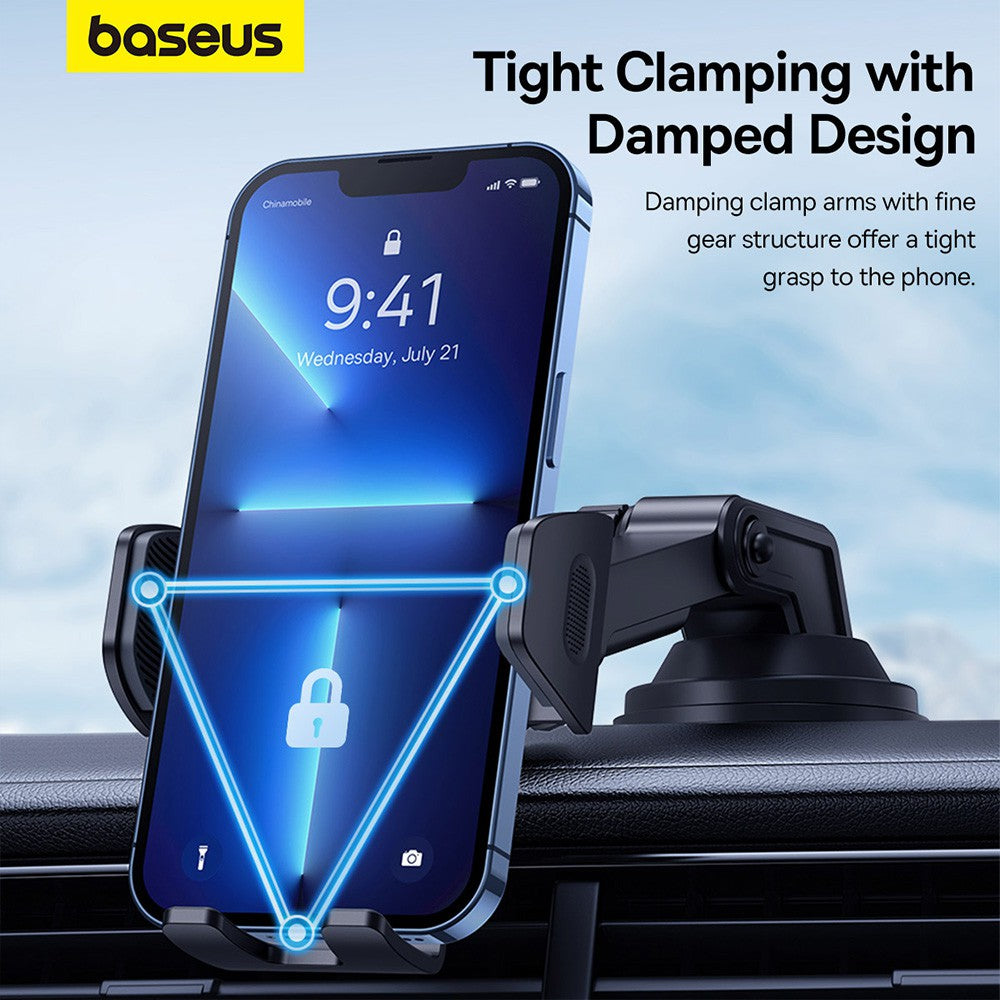 Baseus UltraControl Go Series Clamp-Type Phone Holder (Suction Cup Version)-Cluster Black