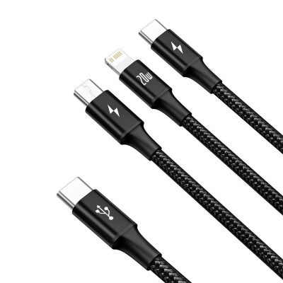 Baseus Rapid Series 3-in-1 Fast Charging Data Cable (1.5m) – New