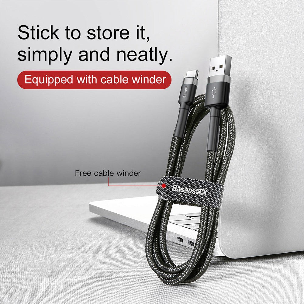 Baseus Cafule Fast Charge Type-C USB Data Charging Cable 2M (BLACK)