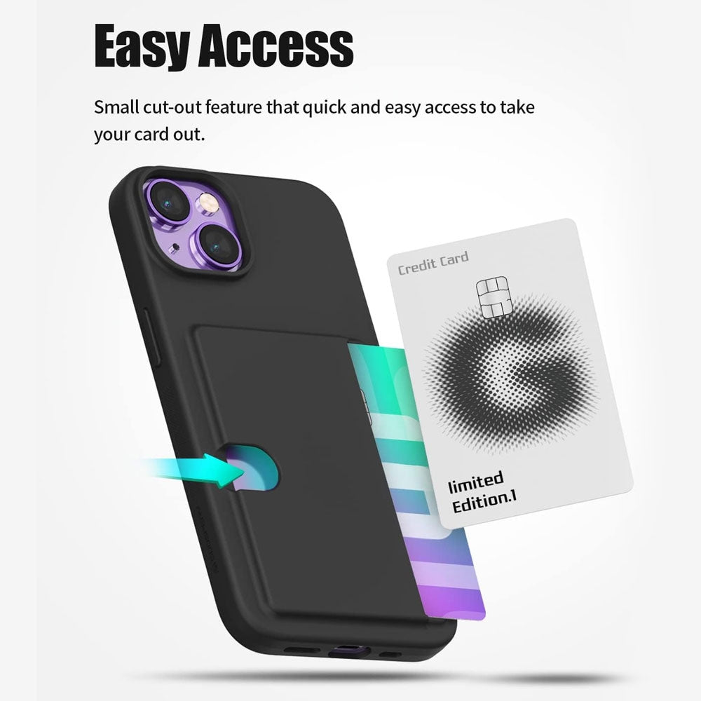 Rail 2 card case iPhone 13 black, button cut-outs