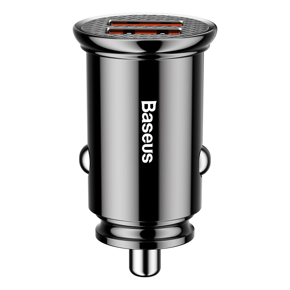 Baseus Circular Plastic A+A 30W Dual QC3.0 Quick Car Charger-Black USB A