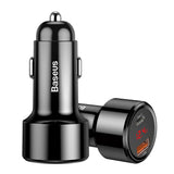 Baseus Car Charger USB A and Type C PPS Digital Display Intelligent Dual Quick Charging and Car Charging of 45W