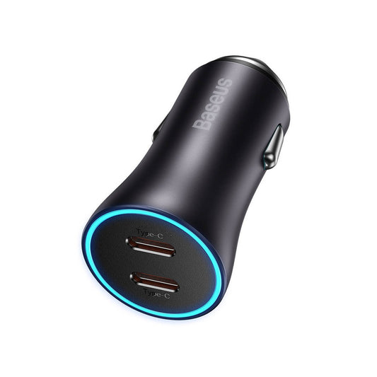 Baseus Golden Contactor Pro Dual Fast Charger – Car Charger 40W (Dark Gray) – Brand New