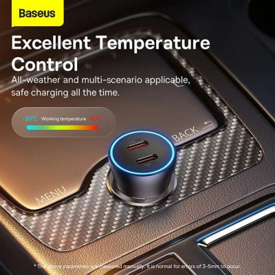 Baseus Golden Contactor Pro Dual Fast Charger – Car Charger 40W (Dark Gray) – Brand New