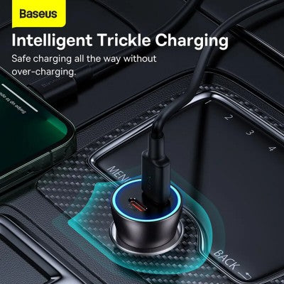 Baseus Golden Contactor Pro Dual Fast Charger – Car Charger 40W (Dark Gray) – Brand New
