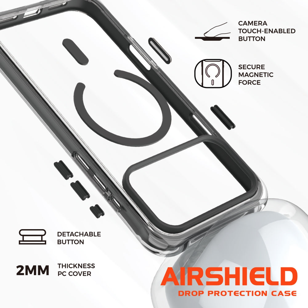 iPhone 17 Pro REDEFINE Airshield Drop Protection Transparent Case Cover — Black