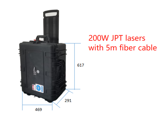 200W JPT Pulse Fiber Laser Rust Paint Soot Cleaning Machine – Portable, Mobile, Air-Cooled – Ex Demo 240V 10amp