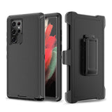 Shockproof robot armor case with belt clip for Samsung Galaxy S22 Ultra in black