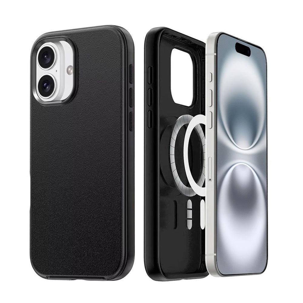 iPhone 17 Pro Hybrid Beatles Shockproof Case Cover with Magnetic Ring — Black