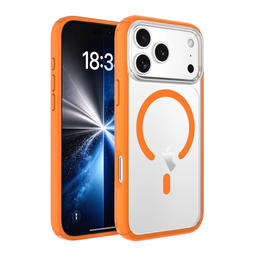 iPhone 17 Pro Dual Colour Shockproof Transparent Case Cover with Magnetic Ring