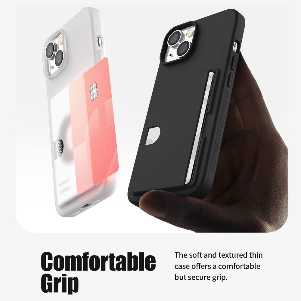 Rail 2 card case iPhone 13 black, in hand