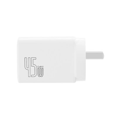 iQuick GaN II 45W PD3.0 Dual USB-C Ports Charging Adapter-White