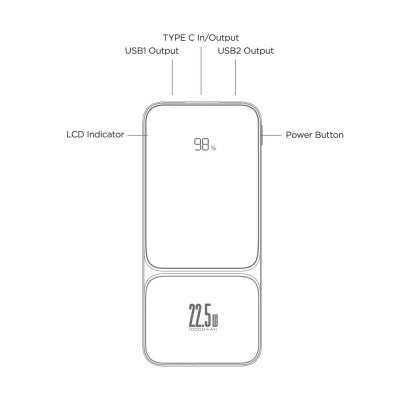iQuick Power Square 0 Digital Display Power Bank 20000 mAh 22.5 W - New