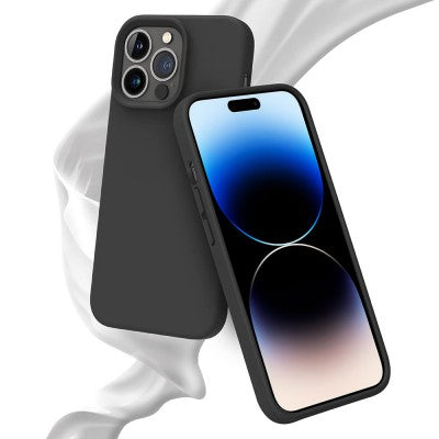 Liquid Silicone Case Cover for iPhone 15 (Black)