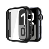 REDEFINE Hard PC Case with Tempered Glass Screen Protector for Apple Watch Series 10 42mm (dark frame)
