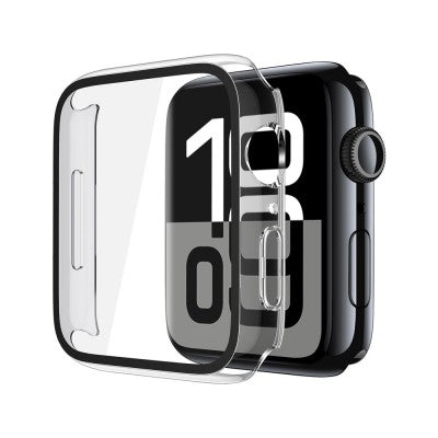 REDEFINE Hard PC Case with Tempered Glass Screen Protector for Apple Watch Series 10 42mm (clear frame)