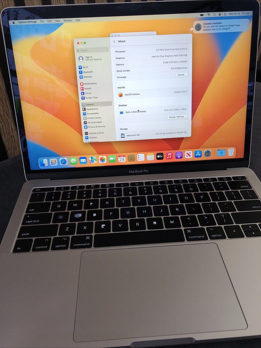 MacBook Pro (13-inch, 2017, Two Thunderbolt 3 Ports) 512GB SSD 8GB Ram Refurbished