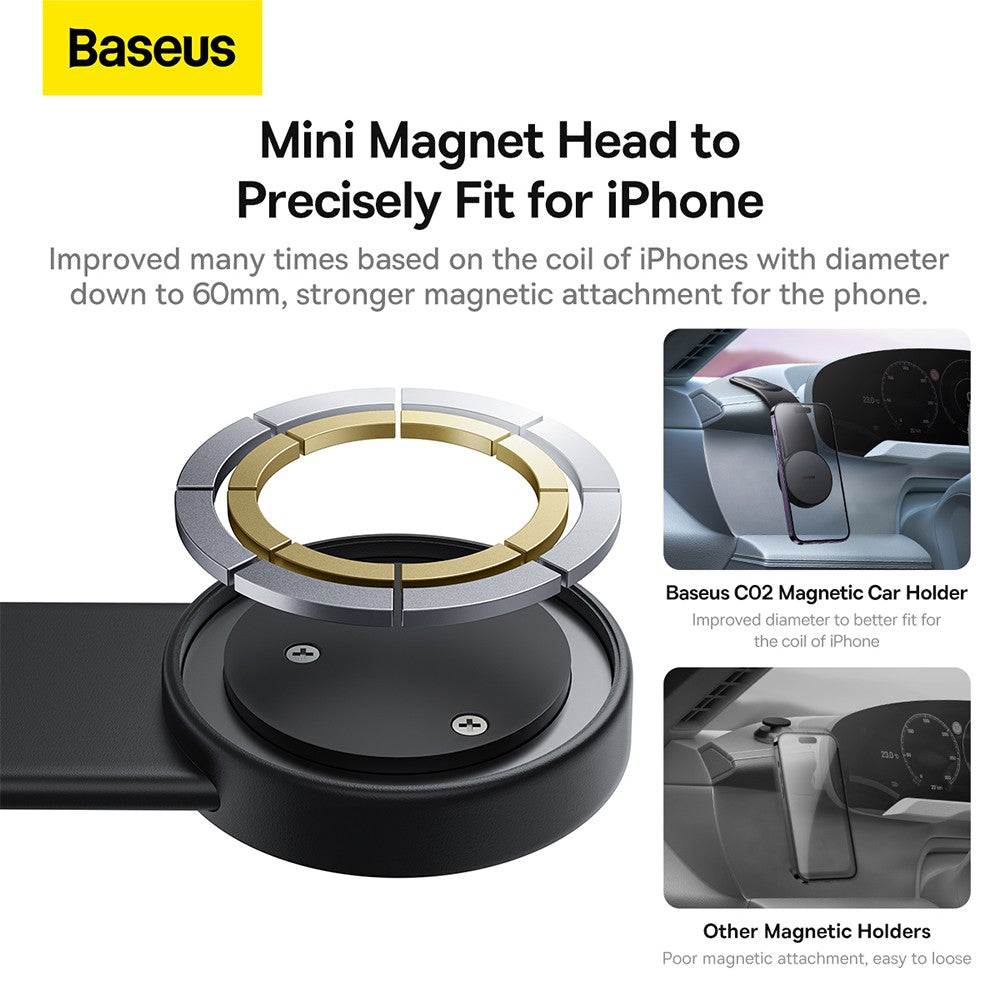 Baseus C02 Magnetic Phone Mount Holder-Cluster Black