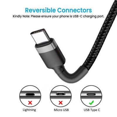 iQuick Braided USB-C to USB-C Fast Charging Cable 2M