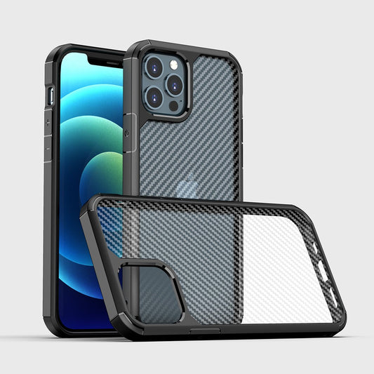 Carbon Fiber Hard Shield Case Cover for iPhone 12 Pro Max (6.7'')