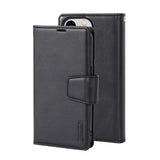 Hanman 2 in 1 Detachable Magnetic Flip Leather Wallet Cover Case for iPhone 12 / 12 Pro (Black)