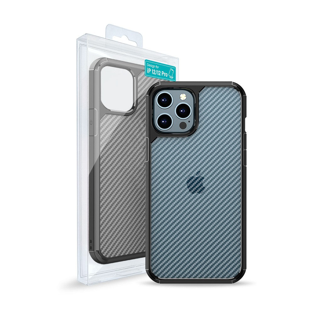 Carbon Fiber Hard Shield Case Cover for iPhone 12 / 12 Pro (6.1'')
