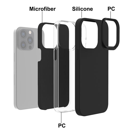 Liquid Silicone Case Cover for iPhone 13 (BLACK)