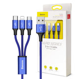 Baseus Rapid Series 3-in-1 Cable Micro+Lightning+Type-C 3A 1.2M