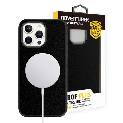 Hybrid Beatles Shockproof Case Cover with Magnetic Ring for iPhone 15 Pro (Black)