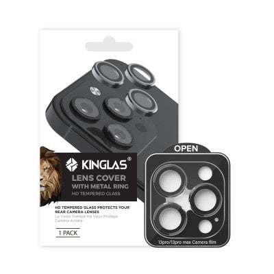 Kinglas iPhone 13 Pro 13 Pro Max CAMERA lens Metal Rings Tempered glas