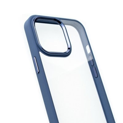 Metal Camera Lens Protection Clear PC Shockproof Case Cover for iPhone 11 Pro Max (Blue)