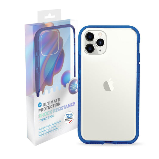 PC Transparent Shockproof Case Cover for iPhone 12 / 12 Pro (6.1'')-Blue